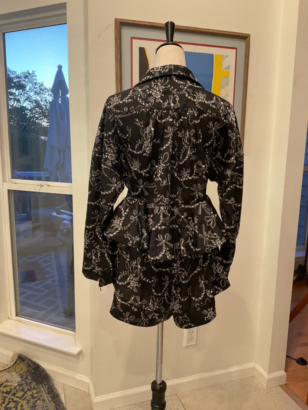 Free People Black Satin Floral-Print Pajama Short Set - Picture 7 of 11